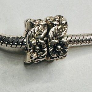 925 Flower Garland Spacer Charm Beads - Sterling Silver, Fits Pandora